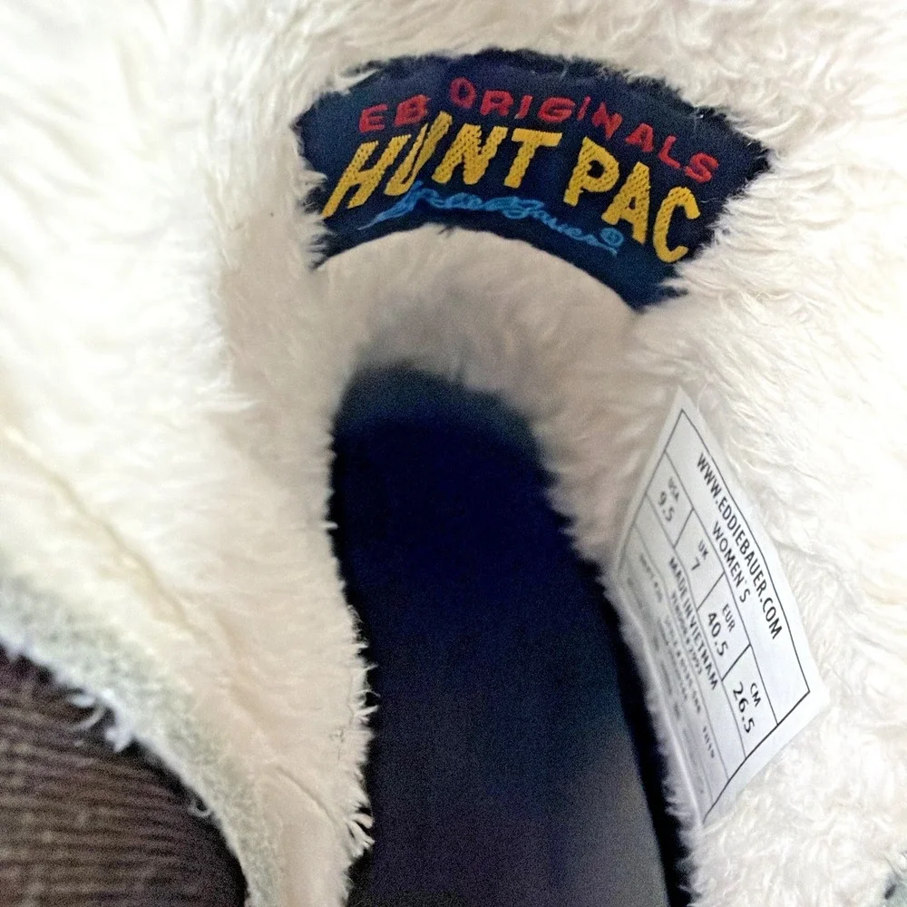 Eddie Bauer Hunt Pac Waterproof Weatheredge Winter Boots Slip On Women's 9.5 EXC